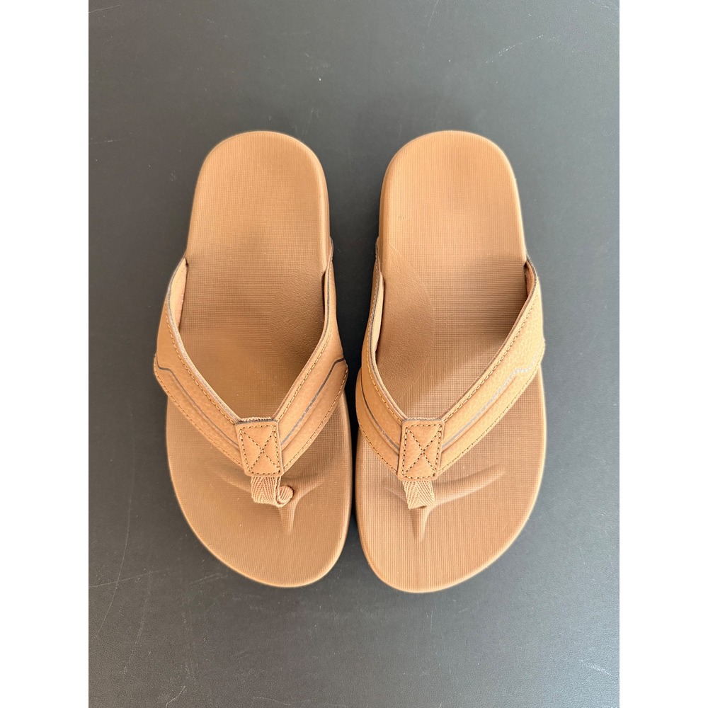 Wonder Nations Youth Boys Brown Faux Leather‎ Flip Flop Sandals Thong 
 Size 2-3